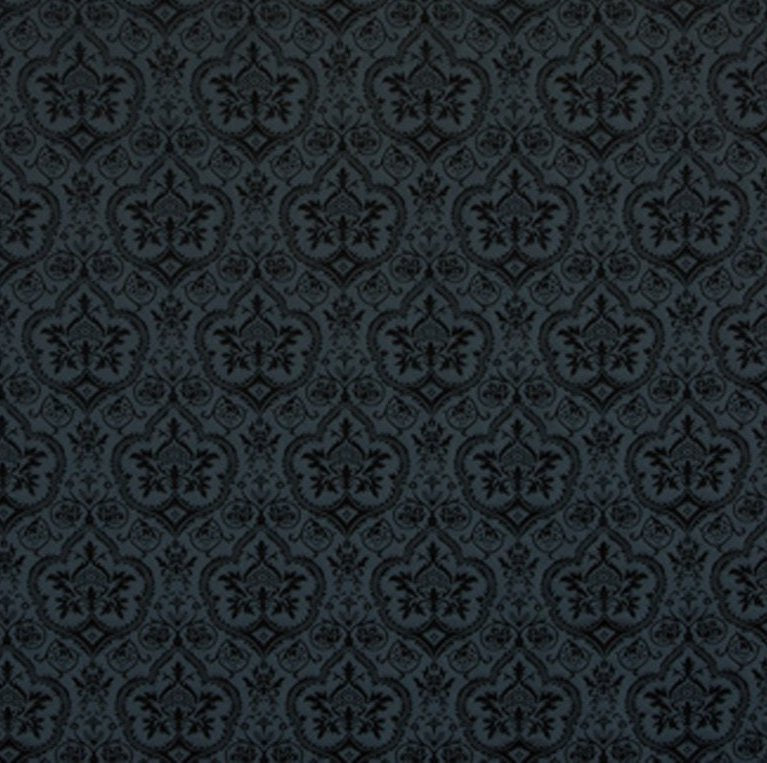 Black Evesham Silk Damask