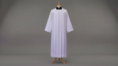 Alb - Box pleated, square neck